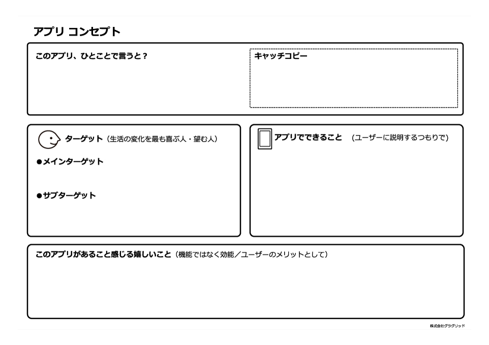 コンセプトシート アプリ 共創型サービスデザインファーム グラグリッド